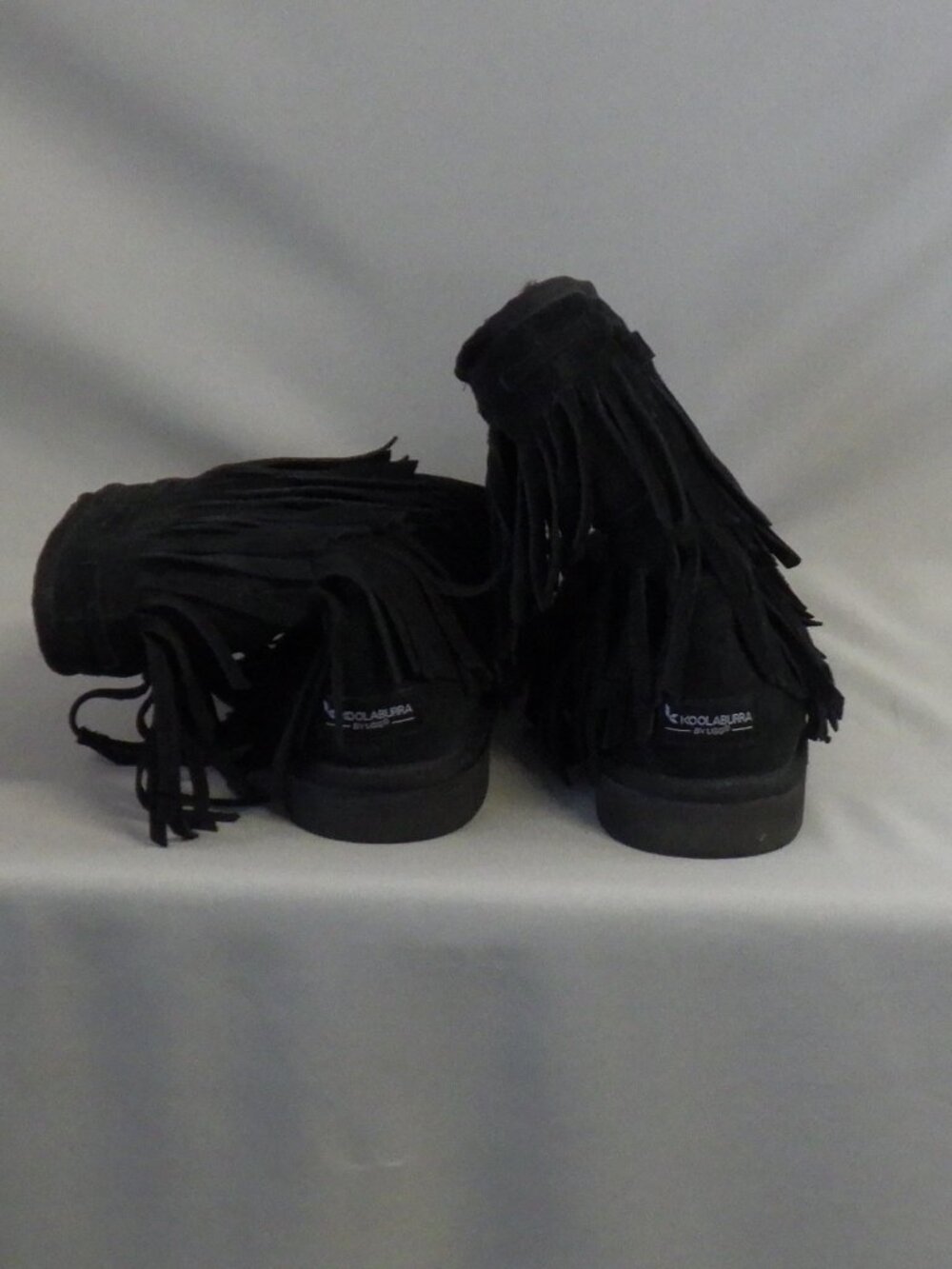 Koolaburra by UGG Black Suede Tiered Fringe Boots  S51 - Picture 4 of 9